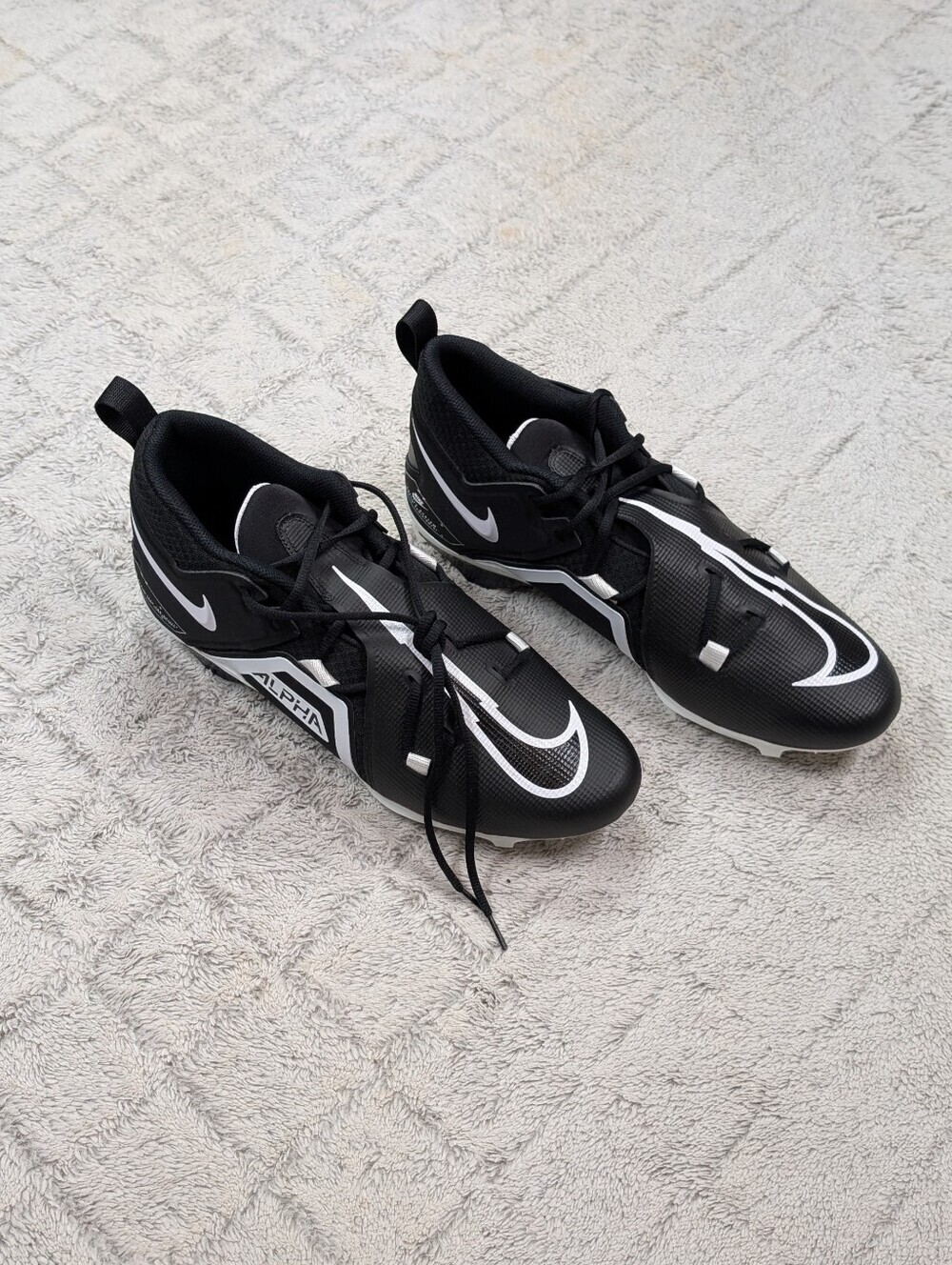 Nike Alpha Menace Pro 3 Black White Football Cleats Mens Sz 15 CT6649-001 NEW
